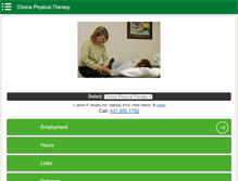 Tablet Screenshot of choicephysicaltherapyri.com